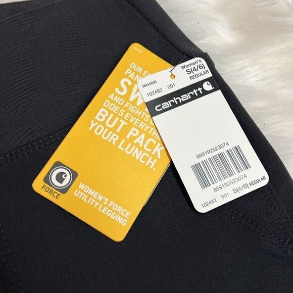 Carhartt Force Utility Black Knit Farm Thick Leggings Size S NWT - Picture 7 of 8